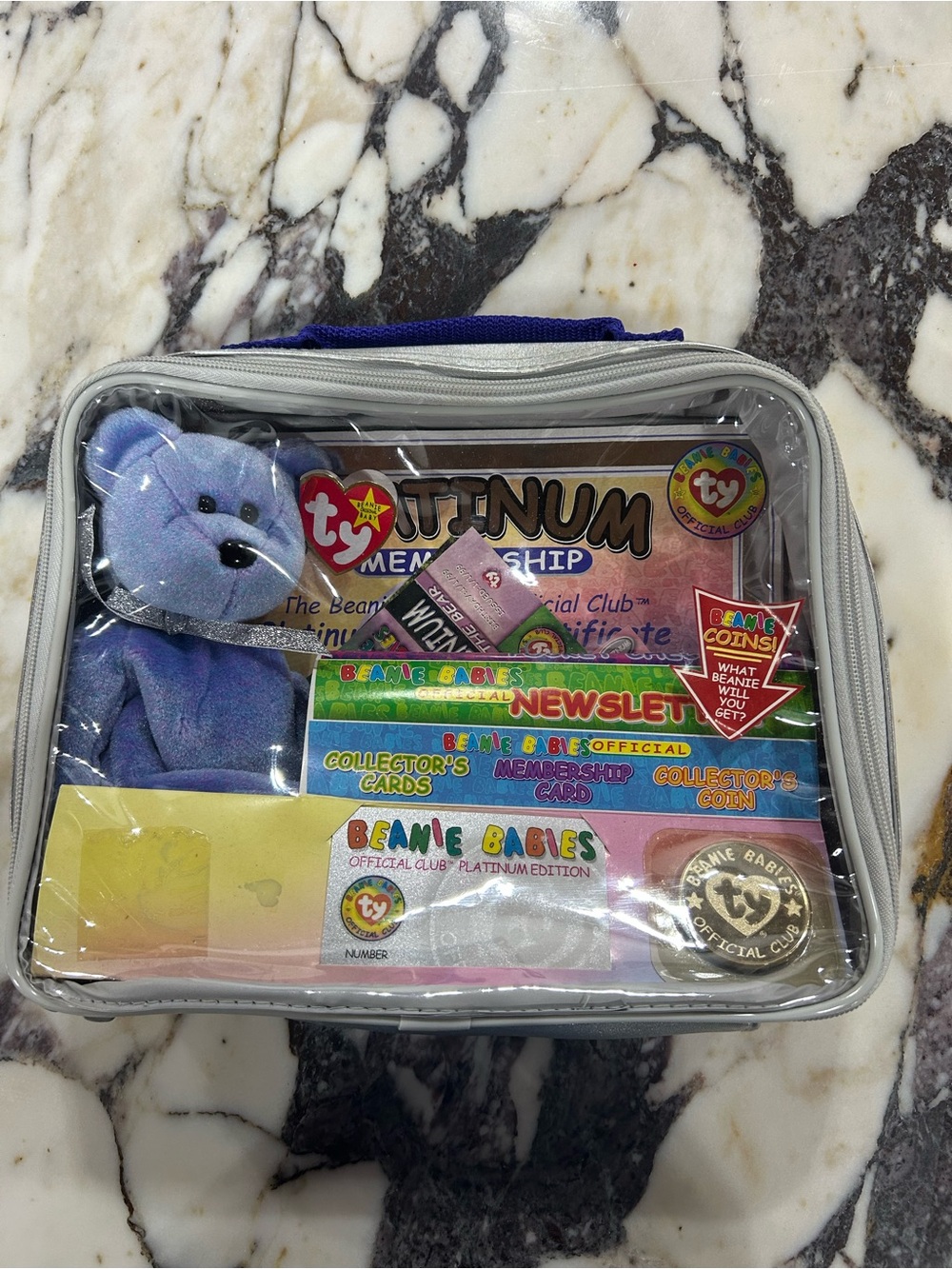 Vintage Ty Beanie Babies Official Club Platinum Edition Kit Clubby II Bear